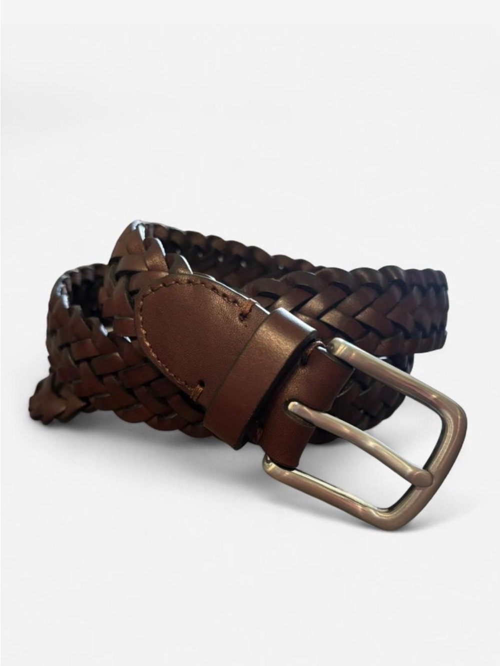 NWT Abercrombie & Fitch Braided Cow Leather Belt